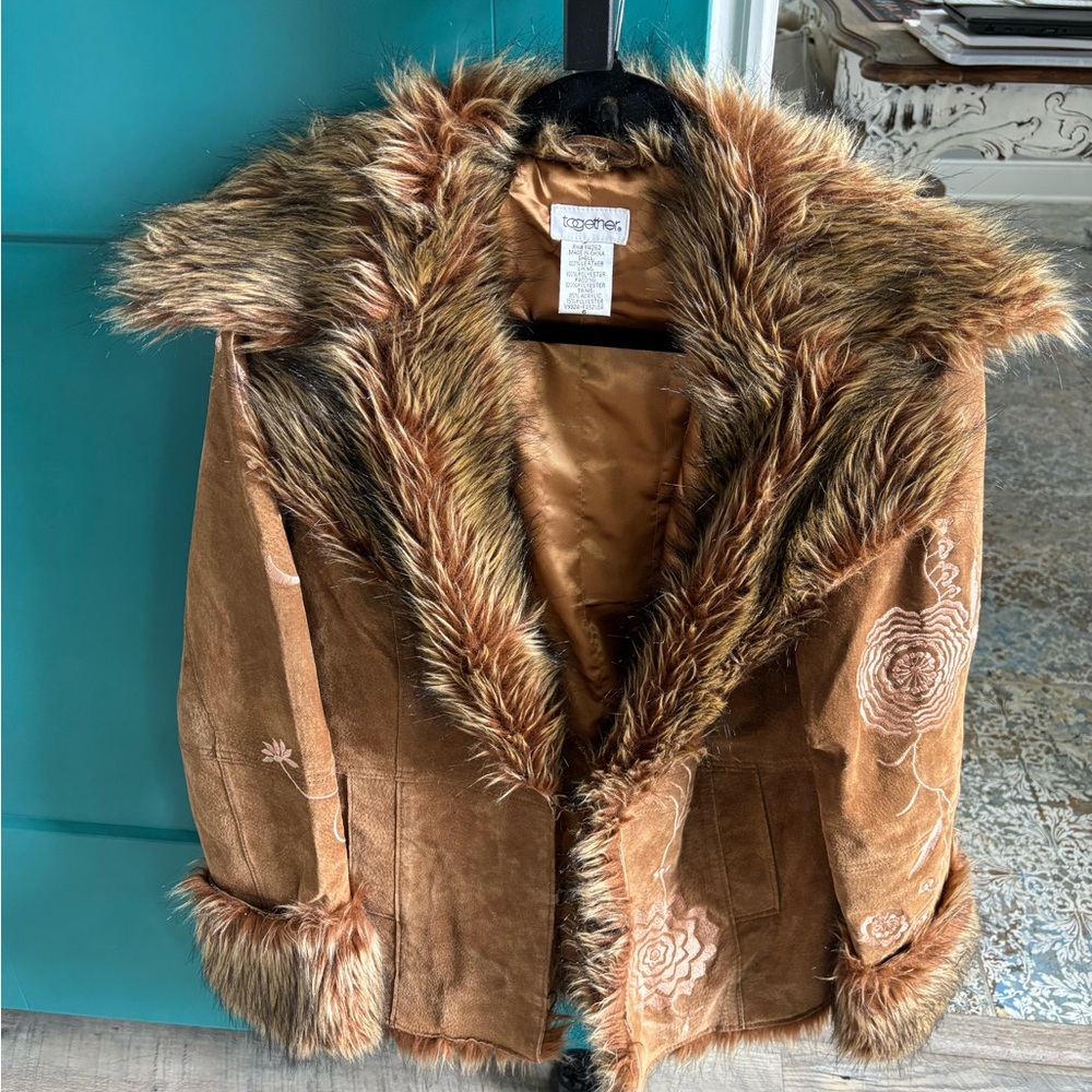 Vtg Y2K Penny Lane Style Together Suede Jacket